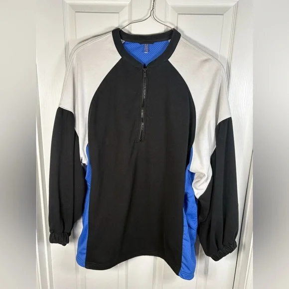 FP Movement by Free People Black and Blue Mens Zip Up Sweater Large